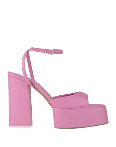 3juin Woman Sandals Pink Size 10 Soft Leather