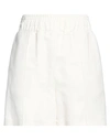 Brunello Cucinelli Woman Shorts & Bermuda Shorts Ivory Size 10 Viscose, Linen In White