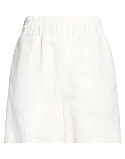 Brunello Cucinelli Woman Shorts & Bermuda Shorts Ivory Size 4 Viscose, Linen In White