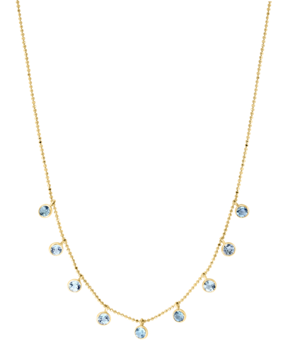 Effy Collection Effy Sky Blue Topaz Dangle Collar Necklace (2-5/8 Ct. T.w.) In 14k Gold, 16" + 2" Extender