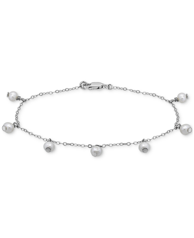 Giani Bernini Cultured Freshwater Pearl (5mm) Dangle Link Bracelet, Created For Macy's In Silver