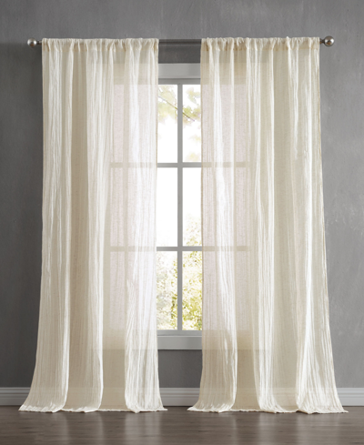 French Connection Charter Crushed 100" X 84" Rod Pocket Window Curtain Pairs In Natural