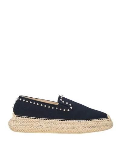 Christian Louboutin Woman Espadrilles Navy Blue Size 11 Textile Fibers