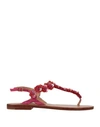 Maliparmi Malìparmi Woman Thong Sandal Fuchsia Size 8 Textile Fibers In Pink