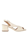 Gianmarco Sorelli Woman Sandals Cream Size 6 Leather In White