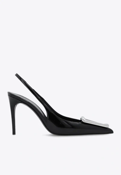 Saint Laurent Women's Maxine Slingback Pumps In Patent Leather In Black