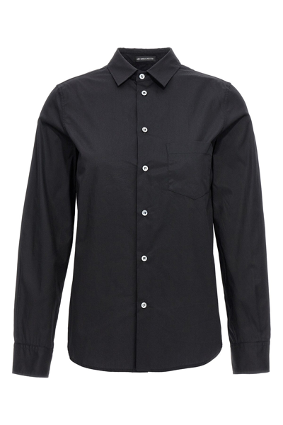 Ann Demeulemeester Betty Cotton Poplin Fitted Shirt In Black