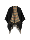 BURBERRY BURBERRY WOMEN REVERSIBLE CAPE IN CHECK WOOL