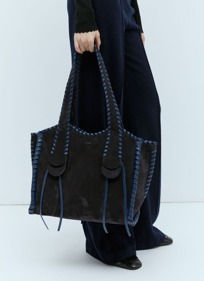 Chloé Medium Mony Tote Bag In Blue