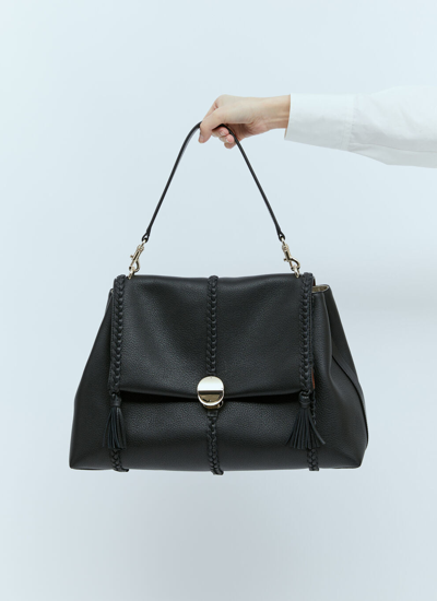Chloé Penelope Large Soft Shoulder Bag In Black