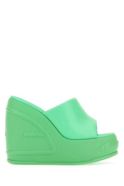 Fendi Woman Green Nappa Leather Sfilata Mules