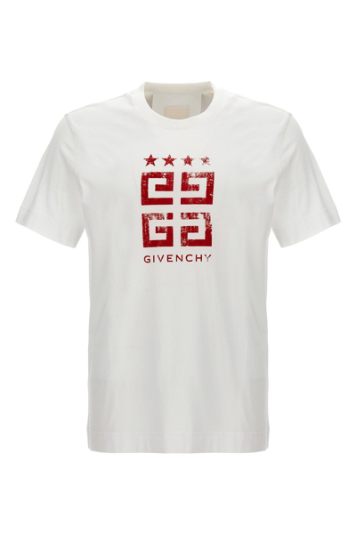 Givenchy 4g Stars T-shirt In Cotton In White