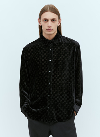 Gucci Gg Velvet Shirt In Black