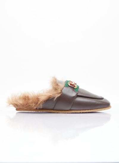 Gucci Horsebit Slippers In Black