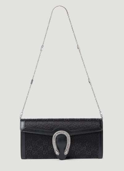 Gucci Small Dionysus Leather Shoulder Bag In Black