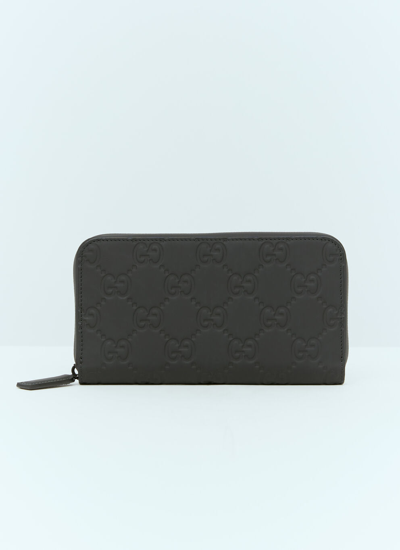 Gucci Women Gg Rubber-effect Wallet In Black