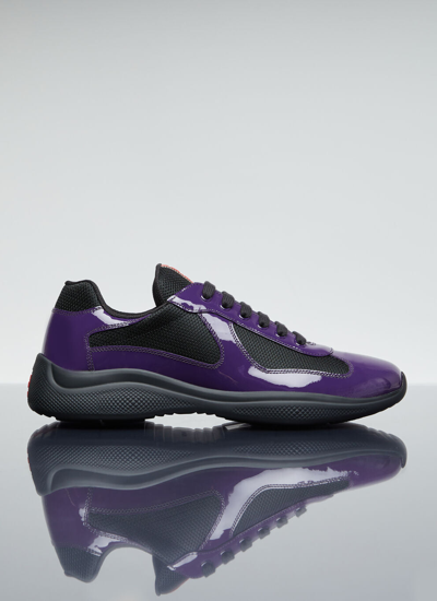 Prada Men America's Cup Sneakers In Purple