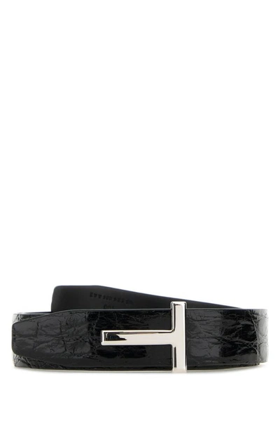 TOM FORD TOM FORD MAN BLACK LEATHER T BELT