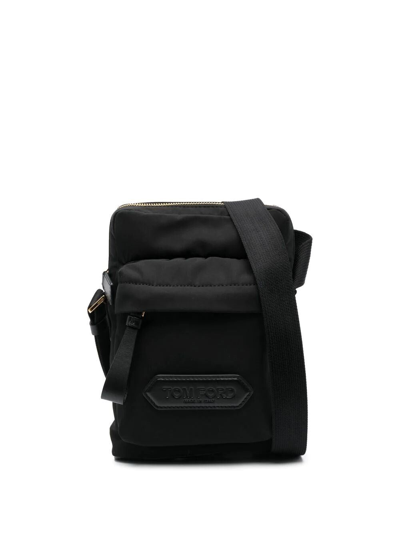 Tom Ford Men Zip-up Messenger Bag In Black