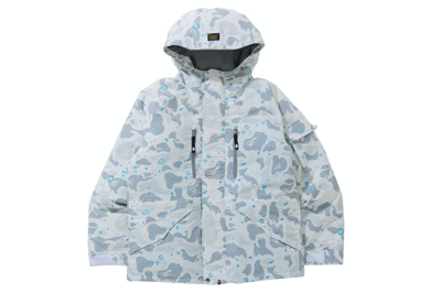 Pre-owned Bape Space Camo Military Loose Fit Hoodie Down Jacket White