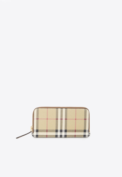 Burberry Check-print Cardholder In Beige