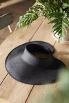 Terrain Wide Brim Woven Visor In Black