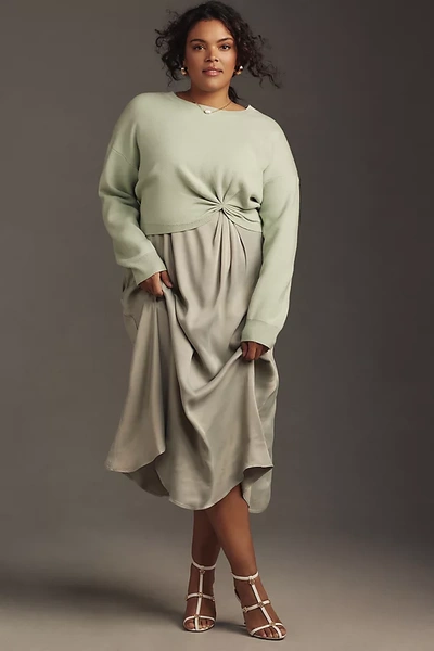 By Anthropologie The Gemini Twofer Sweater + Dress Set In Green