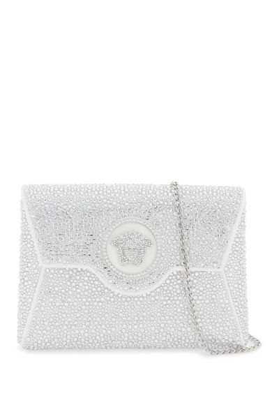 VERSACE VERSACE LA MEDUSA ENVELOPE CLUTCH WITH CRYSTALS