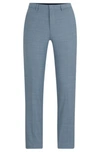 Hugo Boss Extra-slim-fit Trousers In Patterned Performance-stretch Cloth In Blue
