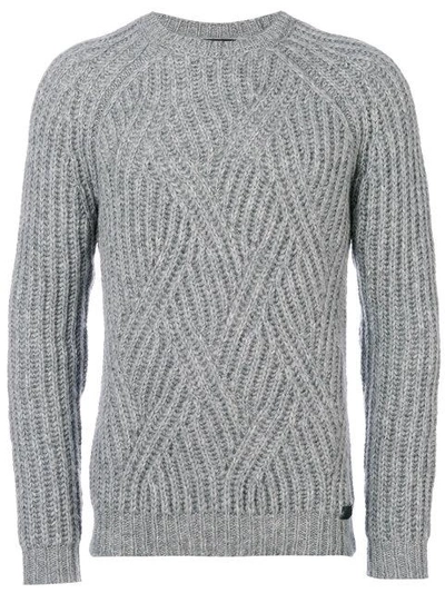 Tod's Round Neck Pullover In Wool In Grey