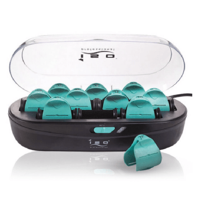 Iso Beauty 10pc Pearl Ceramic Maximum Ionic Conditioning Hot Roller Set In Teal & Black