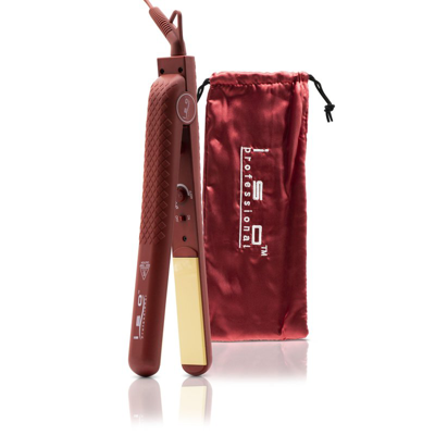 Iso Beauty Sunshine Girl 1.25" Flat Iron With Yellow Ceramic In Red