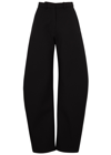 Alaïa High-rise Round Wide-leg Crepe Pants In Black