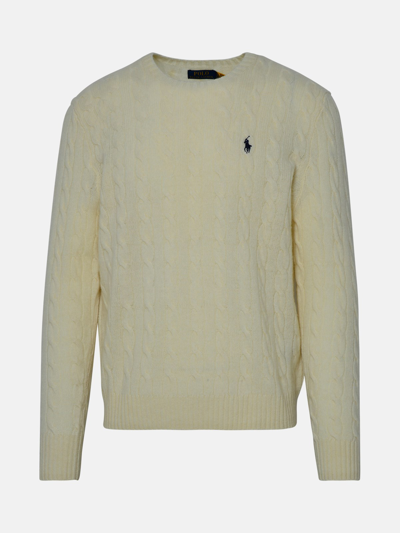 Polo Ralph Lauren Cream Wool Sweater In Gold
