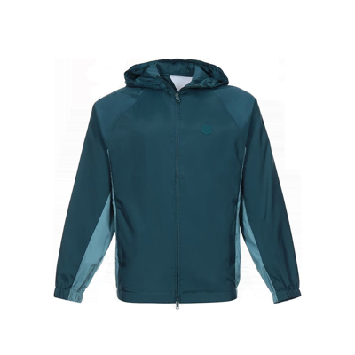 Kenzo Hooded Windbreaker In Green