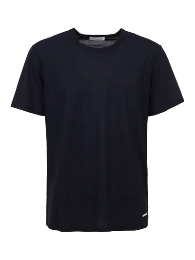 Jil Sander Cotton Crewneck T-shirt In Azul Oscuro