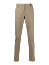 DONDUP PALE BEIGE MID-RISE STRAIGHT TROUSERS