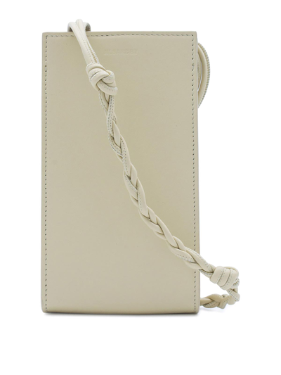 Jil Sander Light Cream Leather Phone Case In White