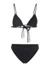 JIL SANDER BLACK TRANGLE BIKINI BEACHWEAR