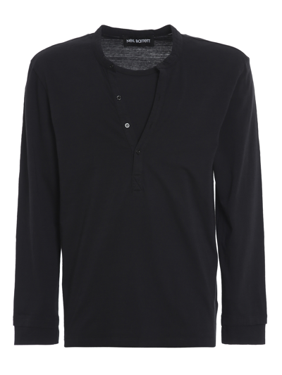 Neil Barrett Layered Effect T-shirt In Black