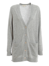 Michael Kors Collection Bette Cashmere Cardigan In Grey