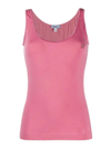 Blumarine Studded Logo Tank Top In Nude & Neutrals
