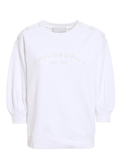 Philosophy Di Lorenzo Serafini Logo Cotton Sweatshirt In White