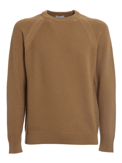 Jacob Cohen Textured Wool Jumper In Brown