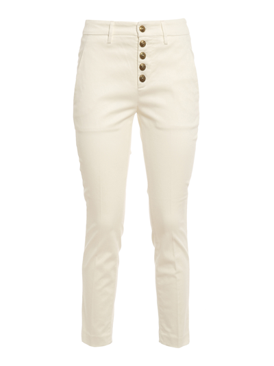 Dondup Carmen Slim-fit Cotton Trousers In White