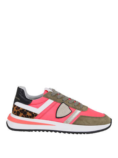 Philippe Model Sneakers Tropez 2.1 Ortholite Fabric Green Fuchsia