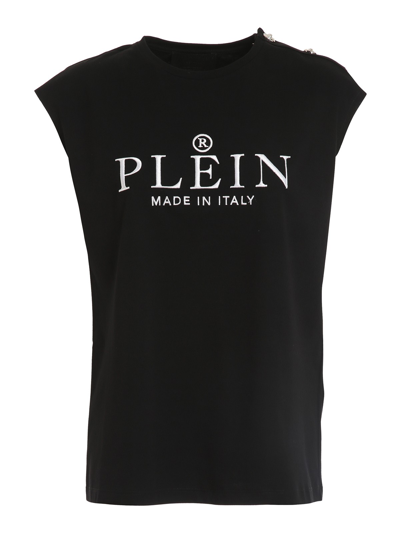 Philipp Plein Iconic Plein Vest Top In Black