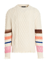 Barrow Sweater Unisex Off-white Cable Knit Sweater With Smile In White