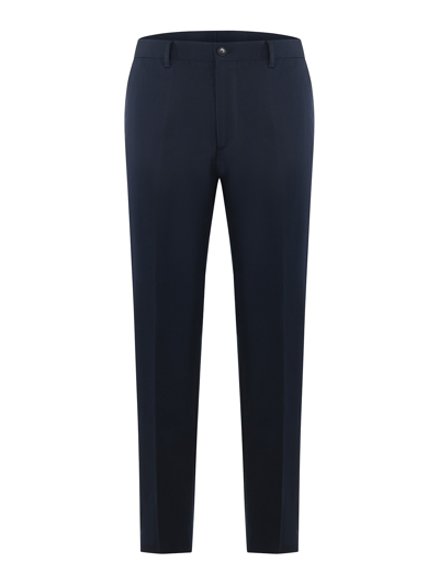 Etro Trousers In Cotton Stretch In Blue