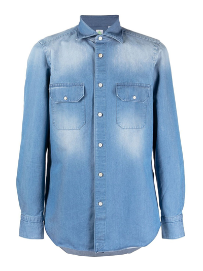 Finamore 1925 Denim Shirt In Blue